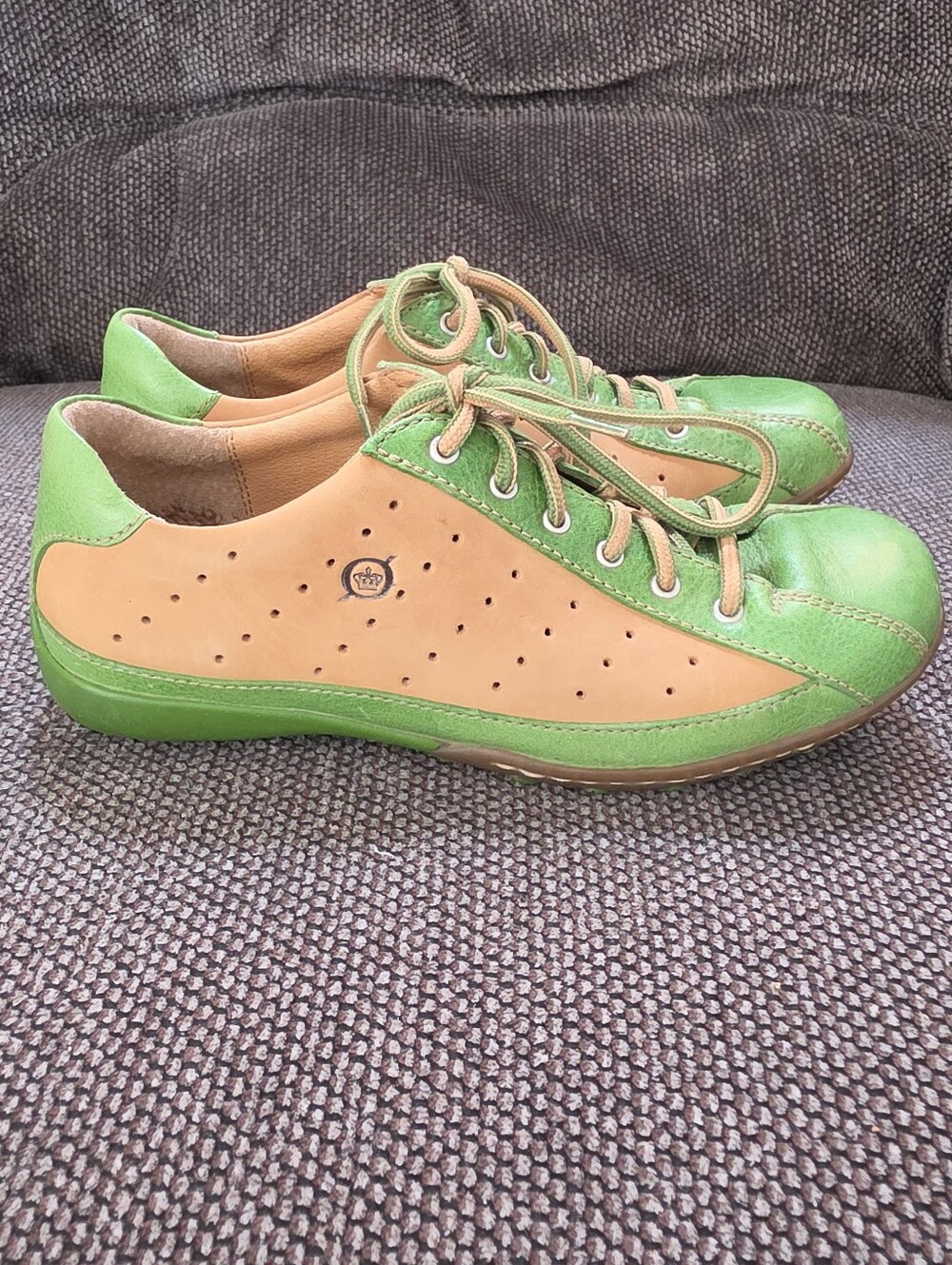 Born Hawkeye Green Leather Lace Up Oxfords Shoe 7 38
